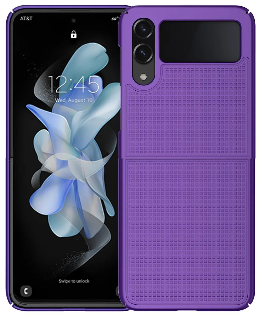 Nakedcellphone Nakedcellphone Textured Grid Hard Case Purple for Samsung Galaxy Z Flip 4 5G — product photo