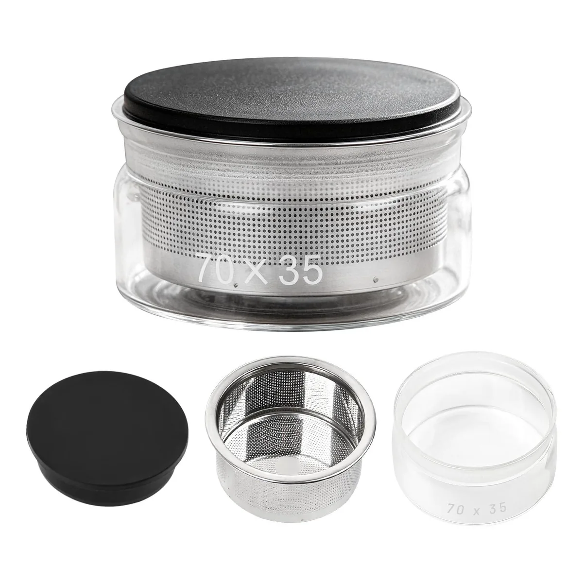  Watch Oil Parts Washing Jar 7cm x 3.5cm Stainless Steel Mesh Strainer — product photo