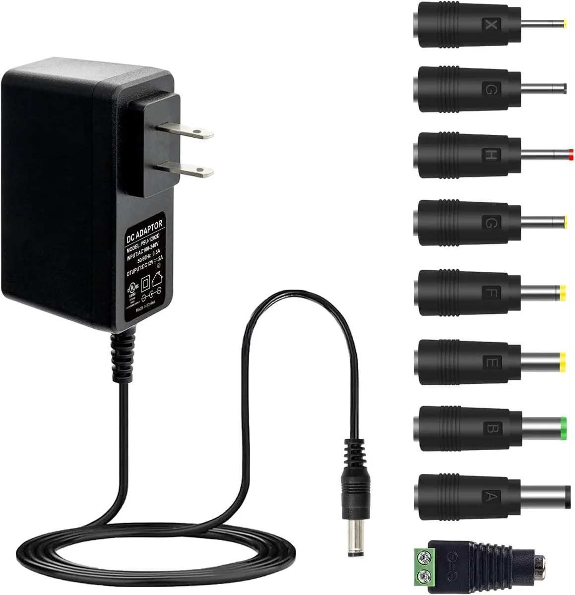 VOVOV VOVOV 12V 2A AC Adapter 5.5x2.1mm 9 Tips — product photo