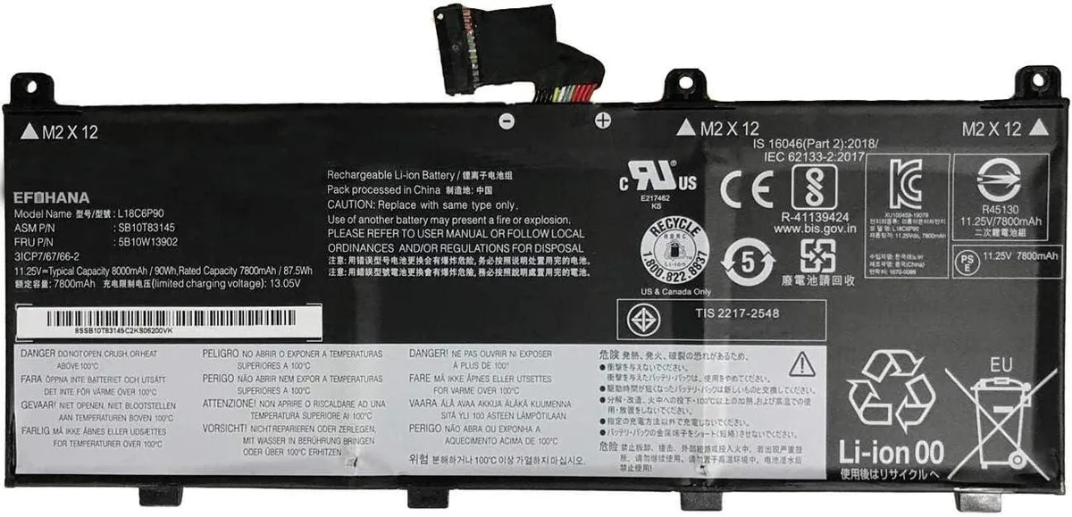 NShi NShi L18C6P90Battery laptop battery 11.25V 90Wh 8000mAh — product photo