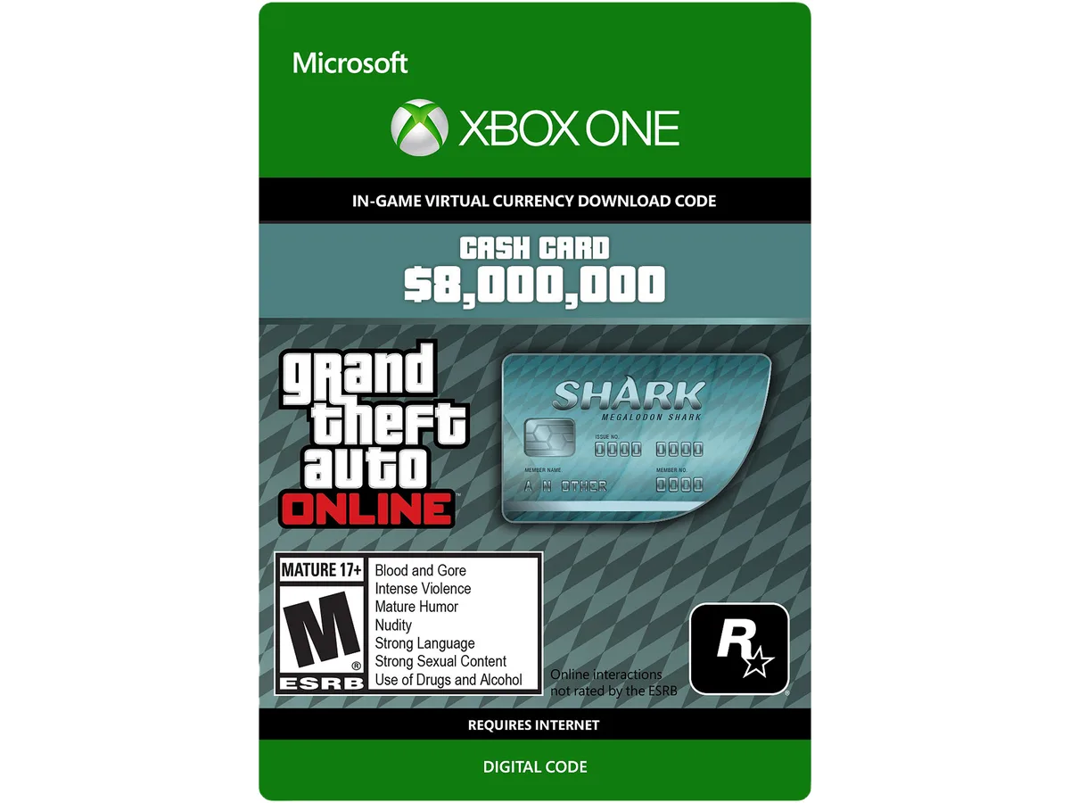 Rockstar Games Rockstar Games 7F6-00005 Megalodon Shark Cash Card Xbox One downloadable game — product photo