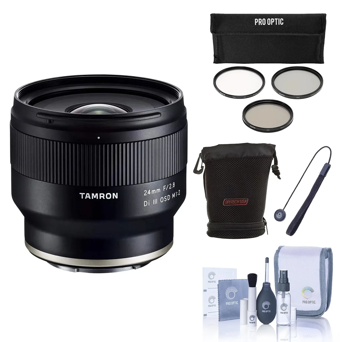 Tamron Tamron 24mm f/2.8 DI III OSD Lens for Sony FE with ProOptic 67mm Filter Kit — product photo