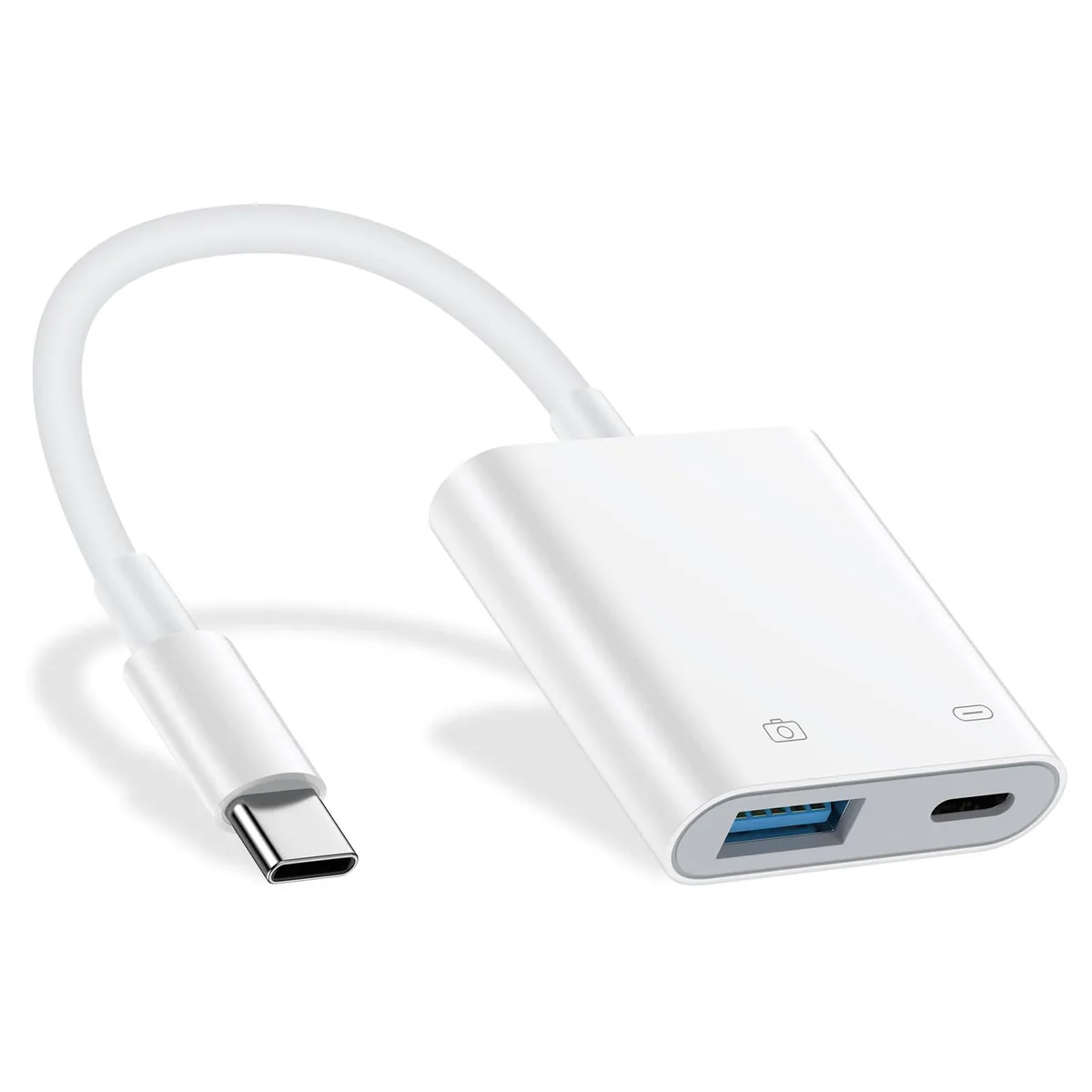Woodees USB-C OTG Splitter Adapter 60W PD White 4 — product photo