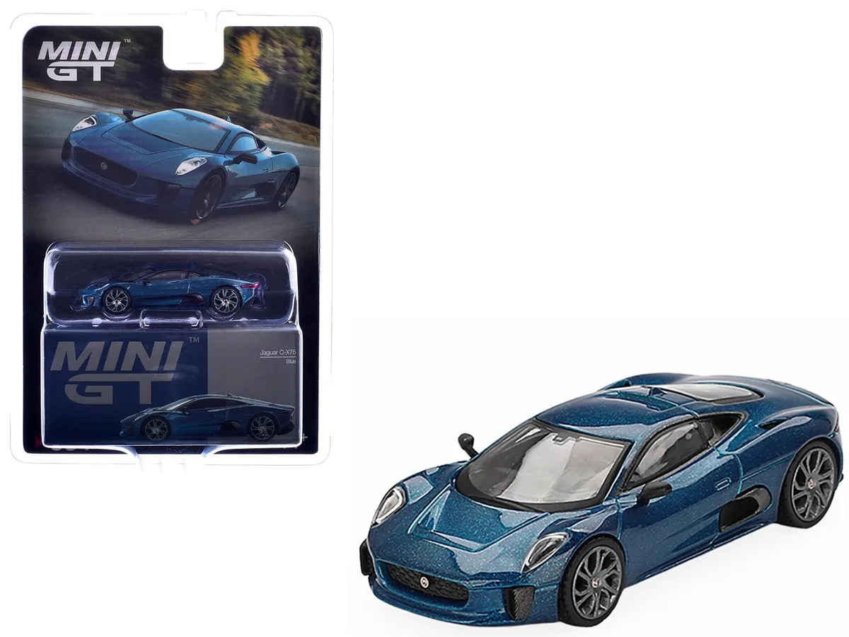 Mini GT Mini GT Jaguar C-X75 Blue Metallic Limited Edition 1/64 hobby collectible — product photo