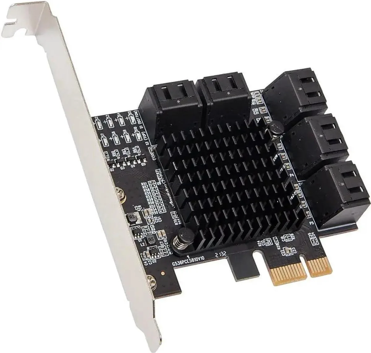 Vszerda Vszerda 10 Port SATA III PCIe 3.0 x1 JMB582 Low Profile Bracket SY-PEX40167 — product photo