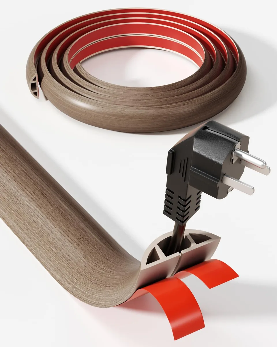  Yecaye XC28K Cord Cover 60 in Walnut Wood .1 in H — product photo