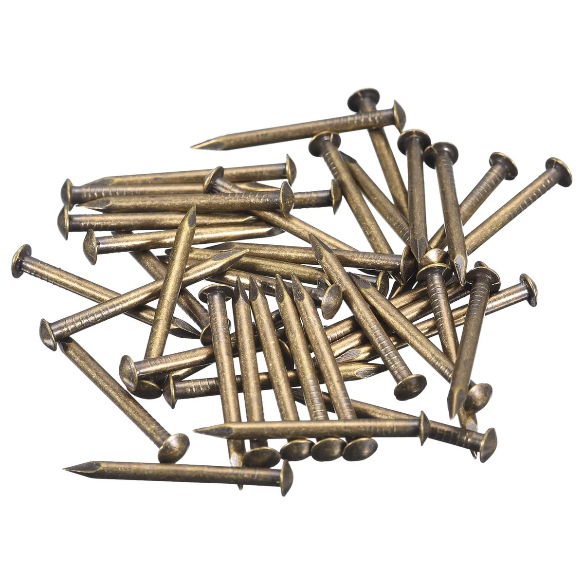 35Pcs Brass Nails 2x25mm Bronze Tone — product photo