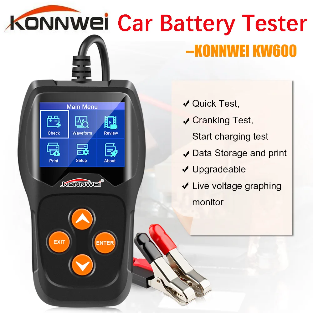 Konnwei Konnwei KW600 Battery Tester 12V CCA 100-2000 30-220Ah — product photo