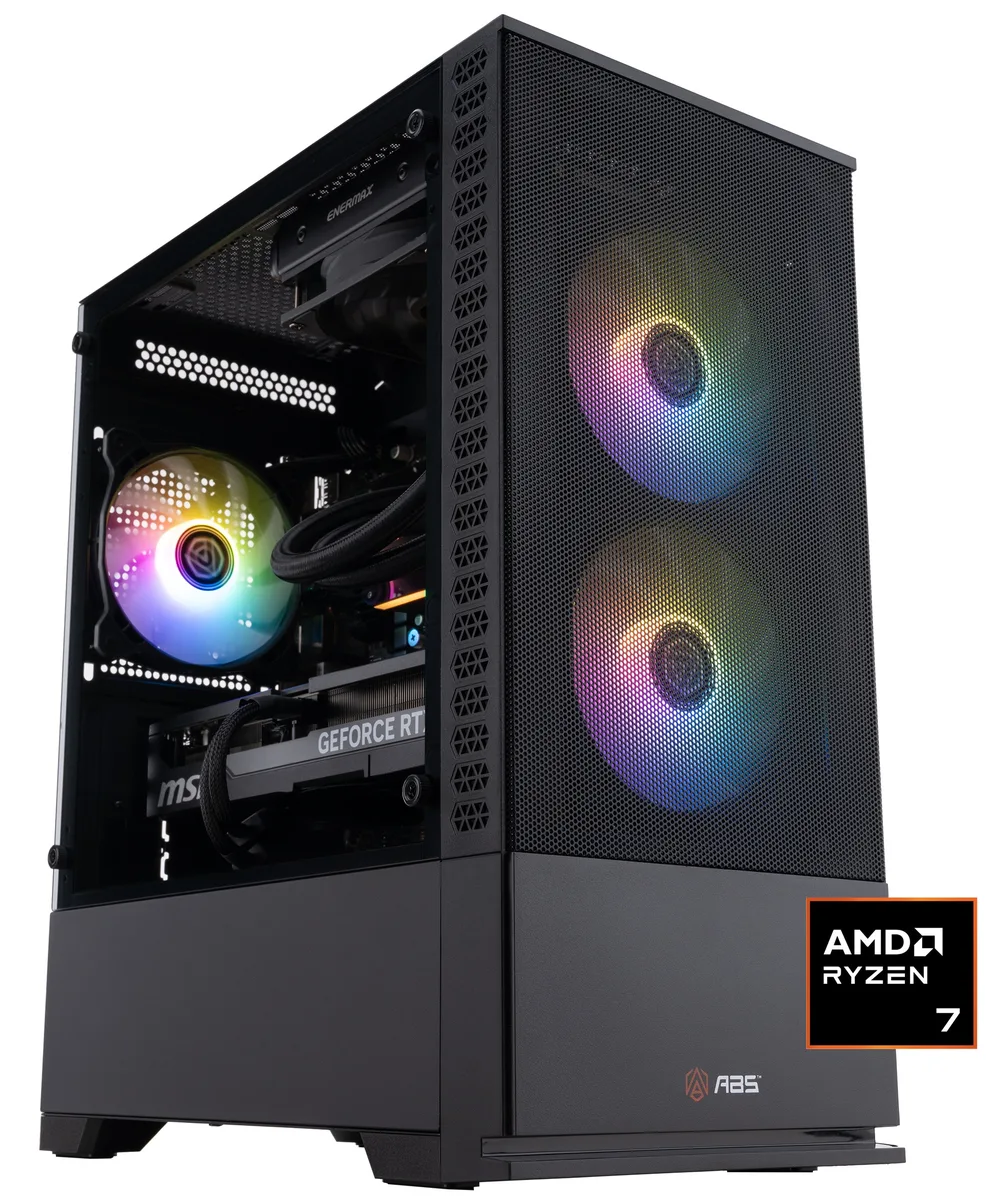 ABS ABS CR7800X3D5070 gaming PC Ryzen 7 7800X3D RTX 5070 32GB 1TB — product photo