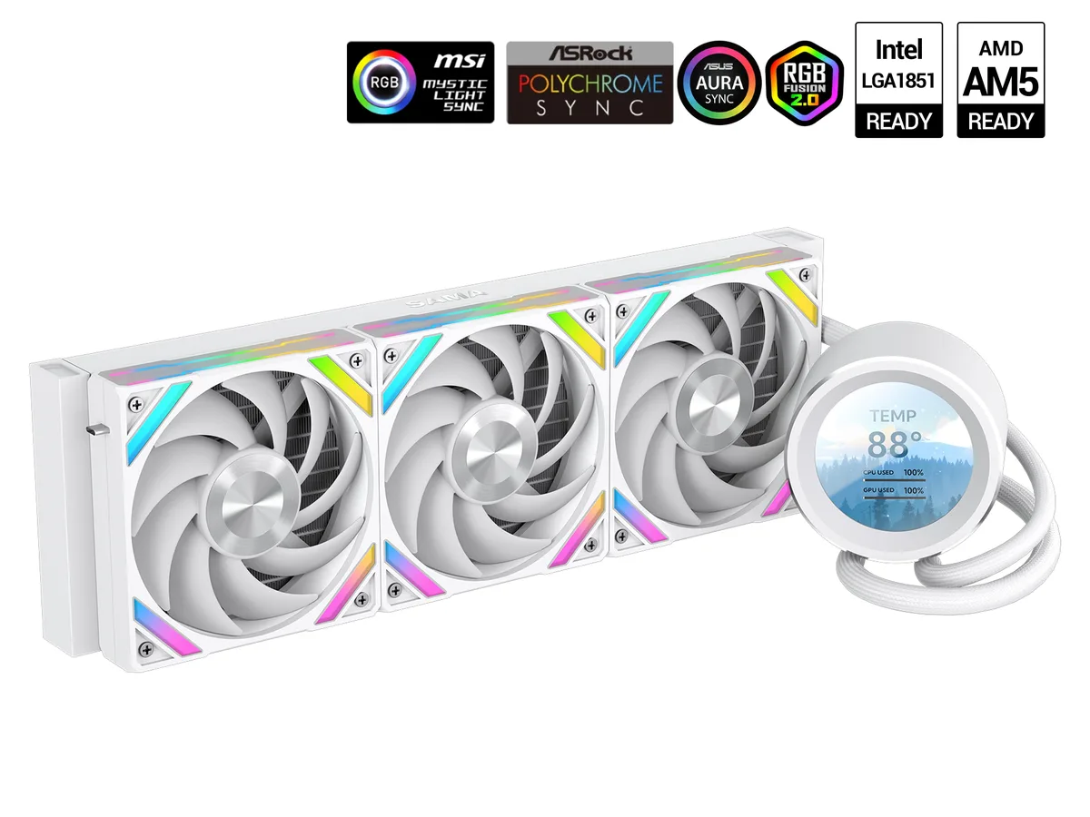 SAMA SAMA Q60-White 360 mm liquid cooler with 2.8" LCD — product photo
