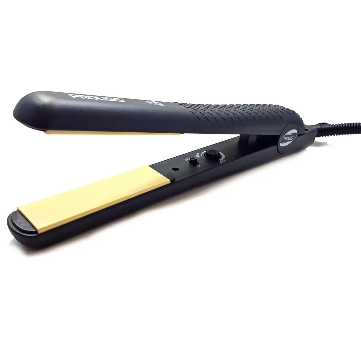 Proliss Proliss Infusion 1.25" Solid Ceramic Yellow Plate Flat Iron - Black — product photo