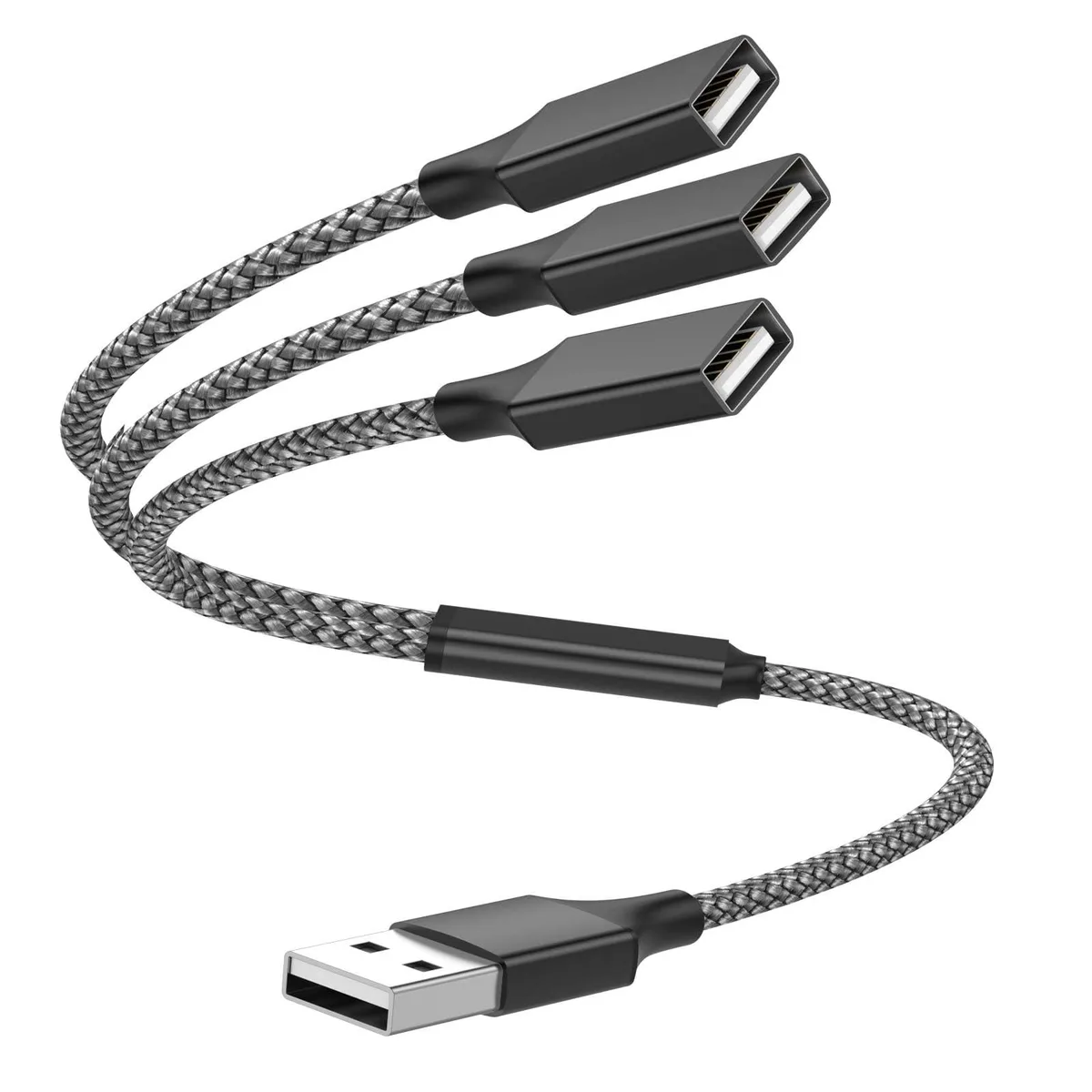  POHFP USB 2.0 Y Splitter 1 in 3 Out 30 cm Black — product photo