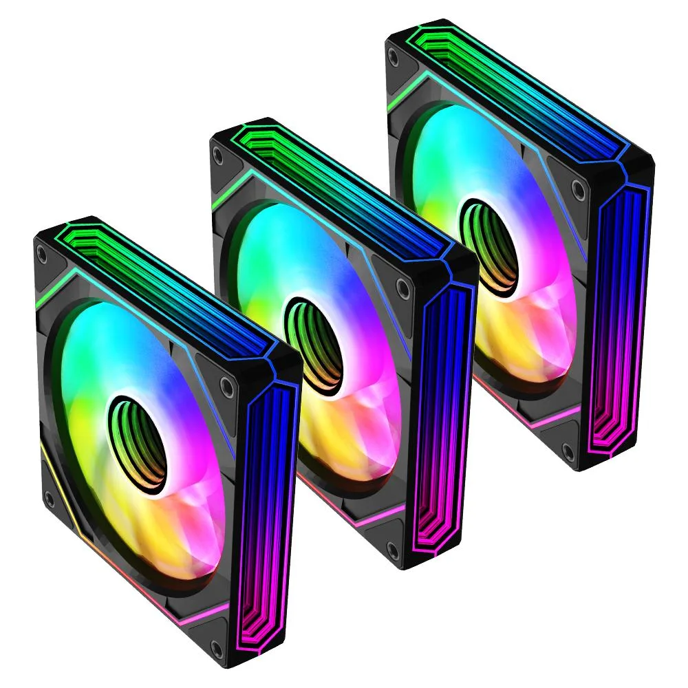 Jungle Leopard Jungle Leopard Prism6 PRO ARGB 120mm Case Fan 1600RPM 61.5CFM Black 3-Pack — product photo
