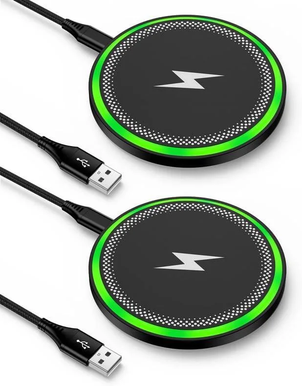 FLEANE FLEANE Wireless Charger 2 Pack 15W Qi Android iPhone — product photo
