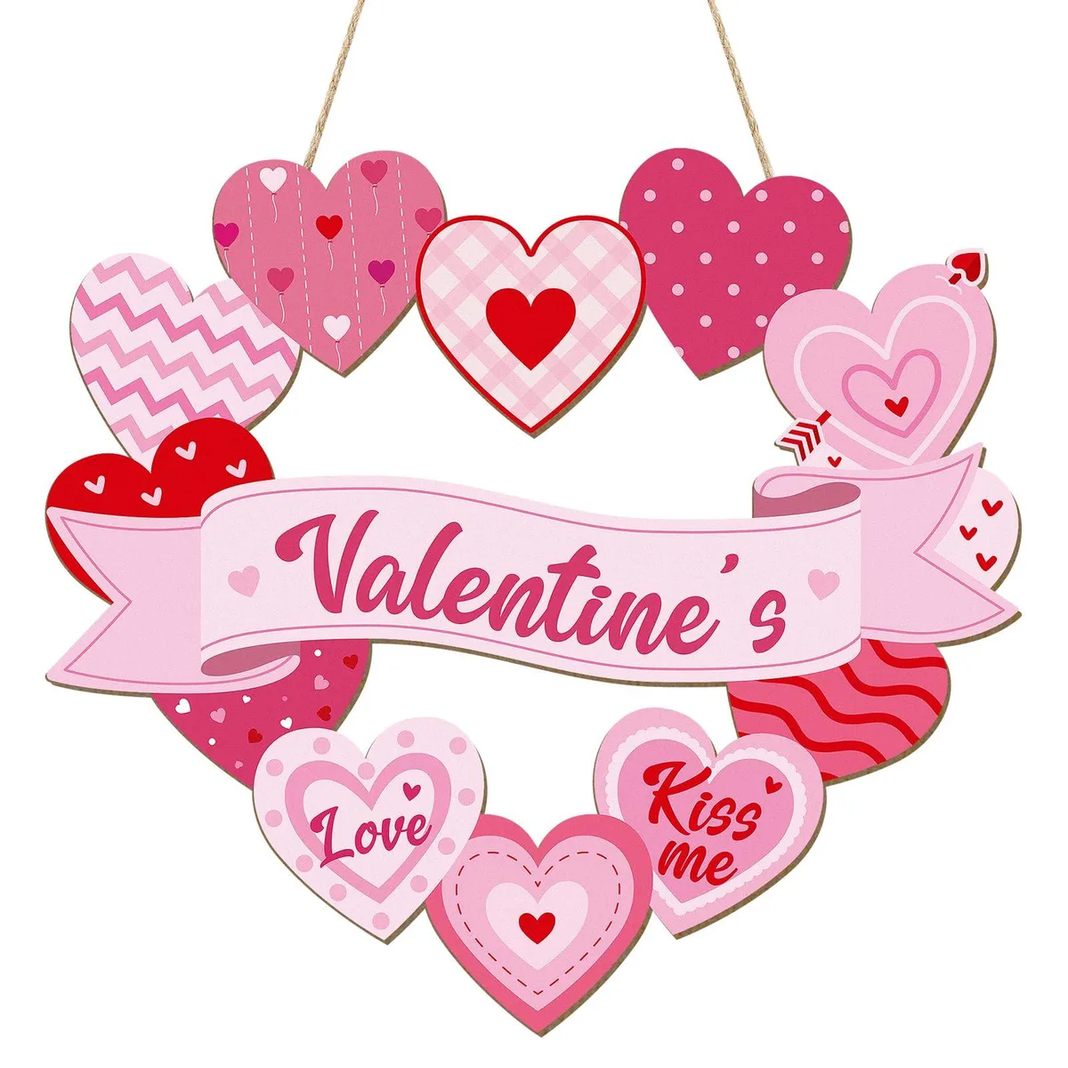  Wooden Heart Sign 10.3 x 12 in — product photo
