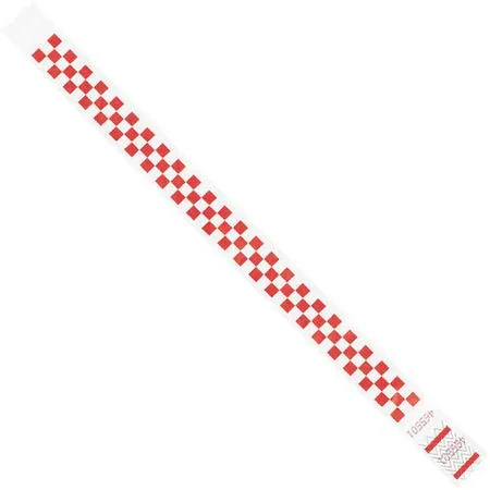 DuPont Tyvek DuPont Tyvek WR103RD Wristbands 3/4" x 10" Red Checkerboard PK500 — product photo
