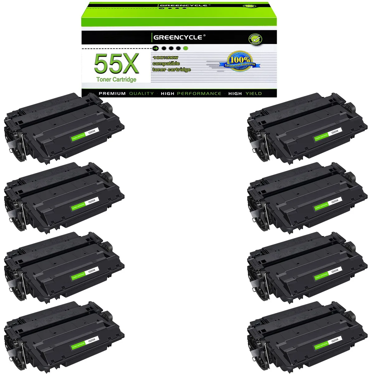 GREENCYCLE GREENCYCLE CE255X toner cartridge 8 pack black 12500 pages — product photo