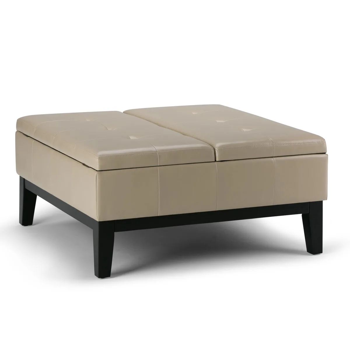tuphen tuphen Dover Square Coffee Table Storage Ottoman Satin Cream 35.8" 18.5"H — product photo