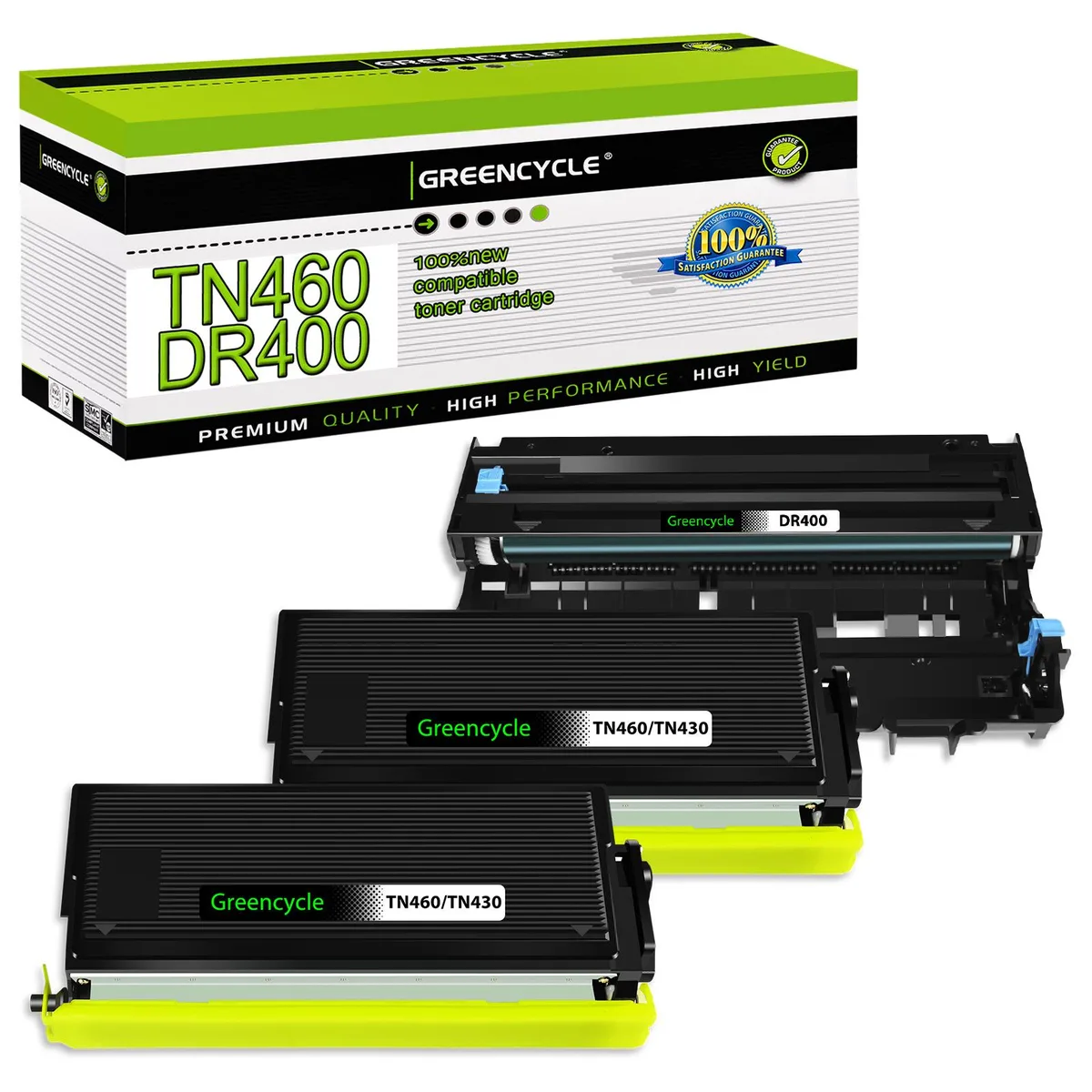 GREENCYCLE GREENCYCLE TN460 DR400 Toner Cartridge and Drum Unit Set (2 Toner, 1 Drum) — product photo