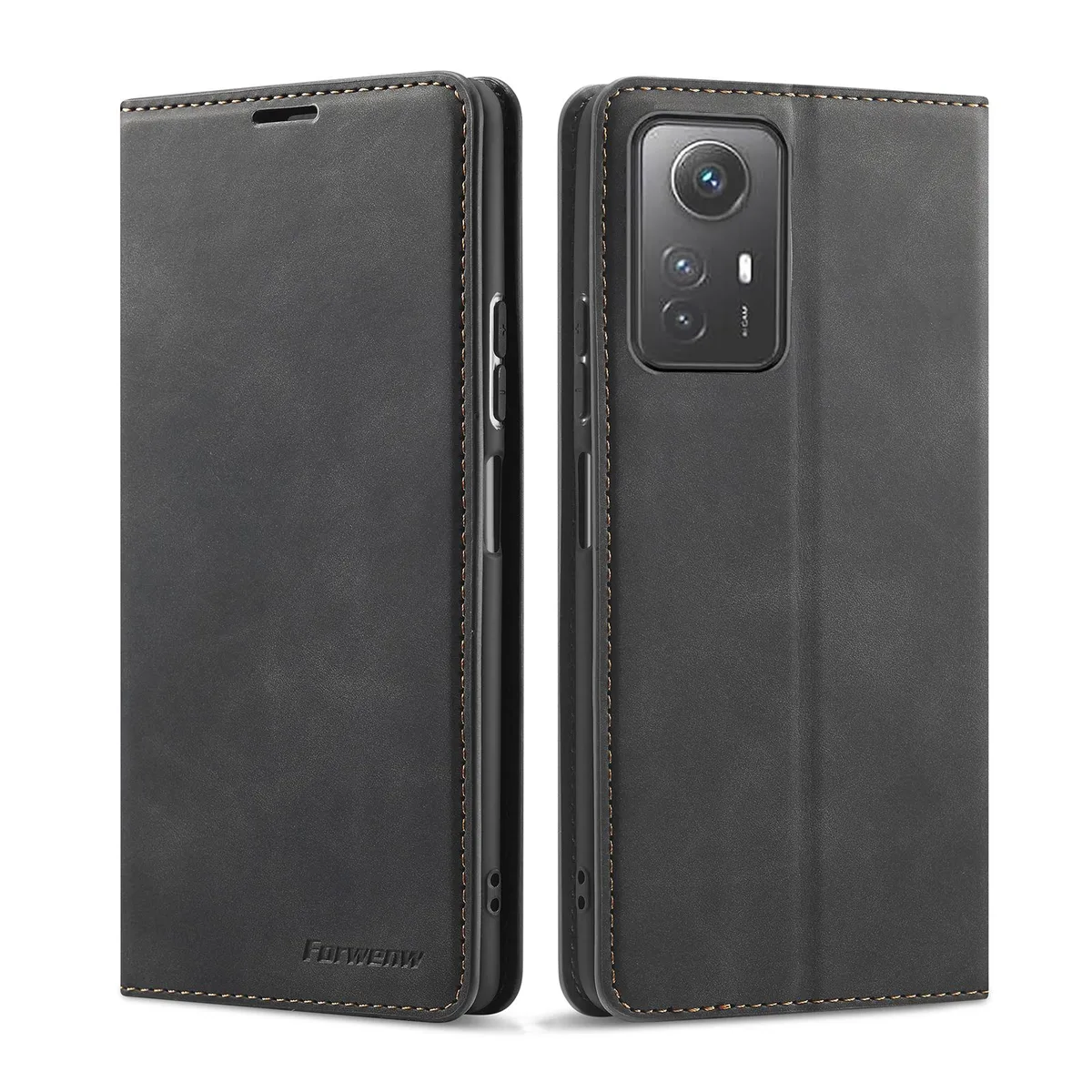 BONAEVER BONAEVER Case for Xiaomi Redmi Note 12S 6.43" Black PU Leather Wallet Cover — product photo