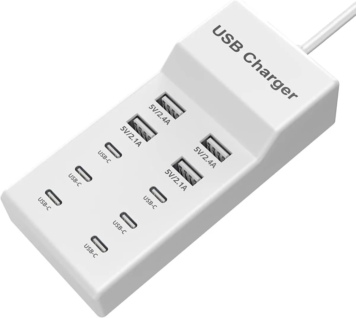 PISKEKAT PISKEKAT 10-Port Desktop Charger 6 USB-C 4 USB-A 50W — product photo