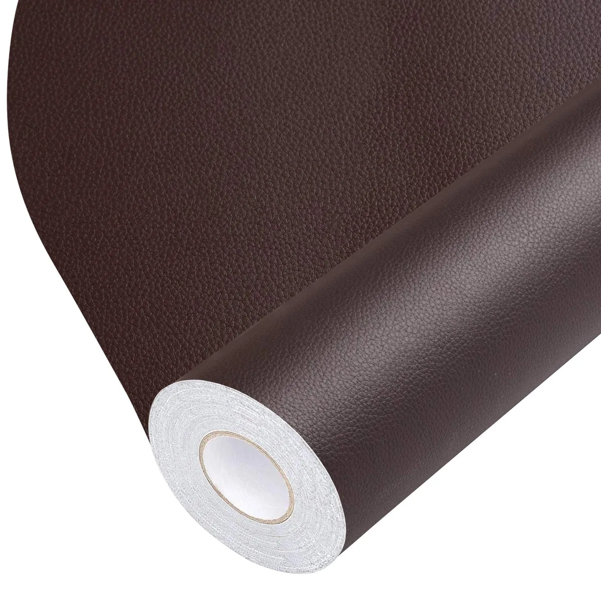 Roll of dark brown self-adhesive leather repair tape 17 x 79 in