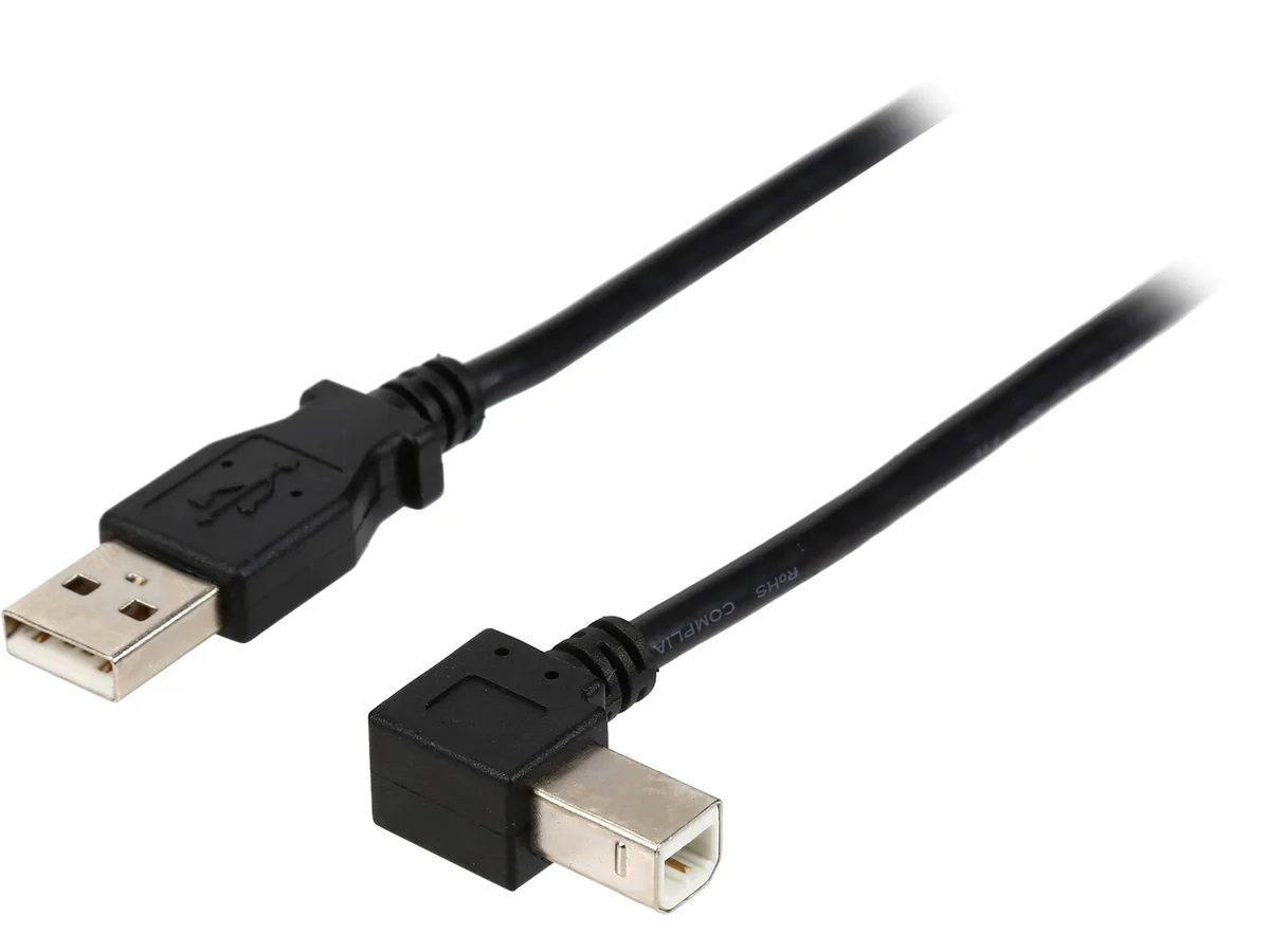 STARTECH STARTECH USBAB1ML USB 2.0 A to Left Angle B Cable 1m — product photo