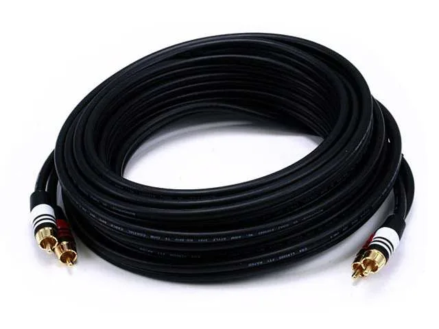 Monoprice Inc. Monoprice 102866 Premium Two-Channel RCA Cable 25 Feet 22AWG Black — product photo