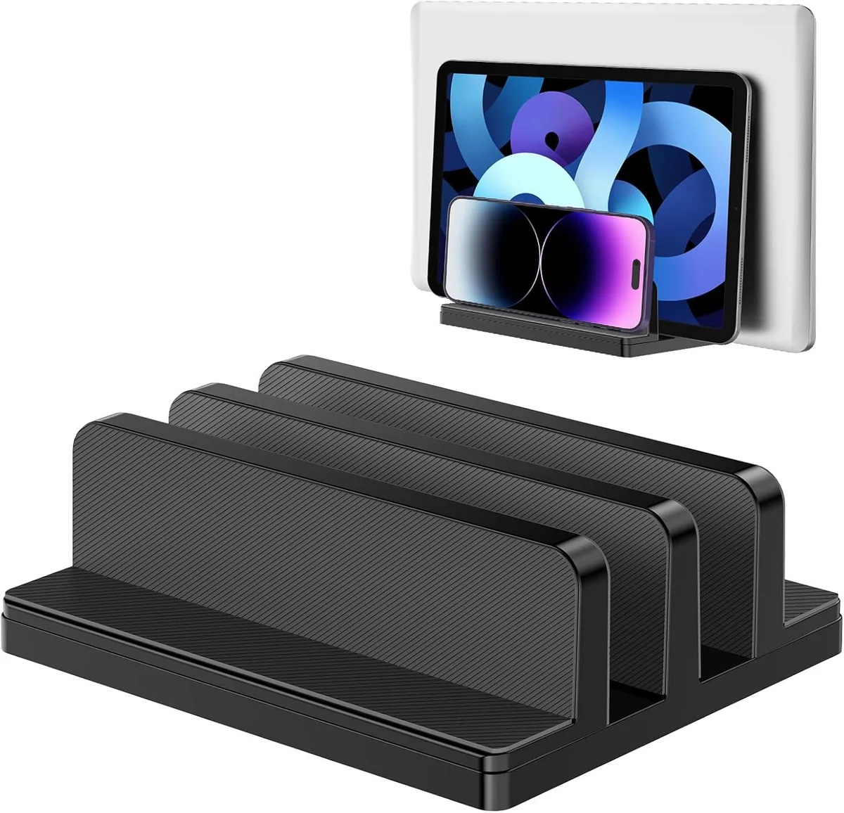 GCROWN GCROWN Vertical Laptop Stand Dual Slot Adjustable Dock ABS 17.3 inches — product photo