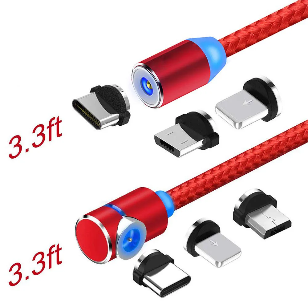 Jansicotek Jansicotek Magnetic Charging Cable Adapter 2-Pack 3.3ft Red — product photo