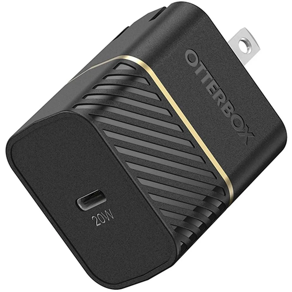 Black compact USB-C wall charger with single port