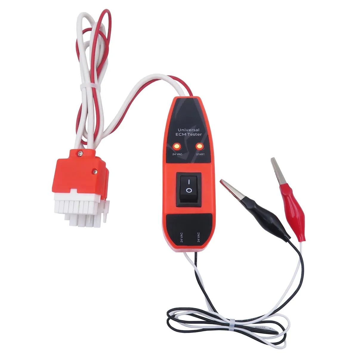 Handheld ECM motor tester with magnetic casing and 24-inch leads