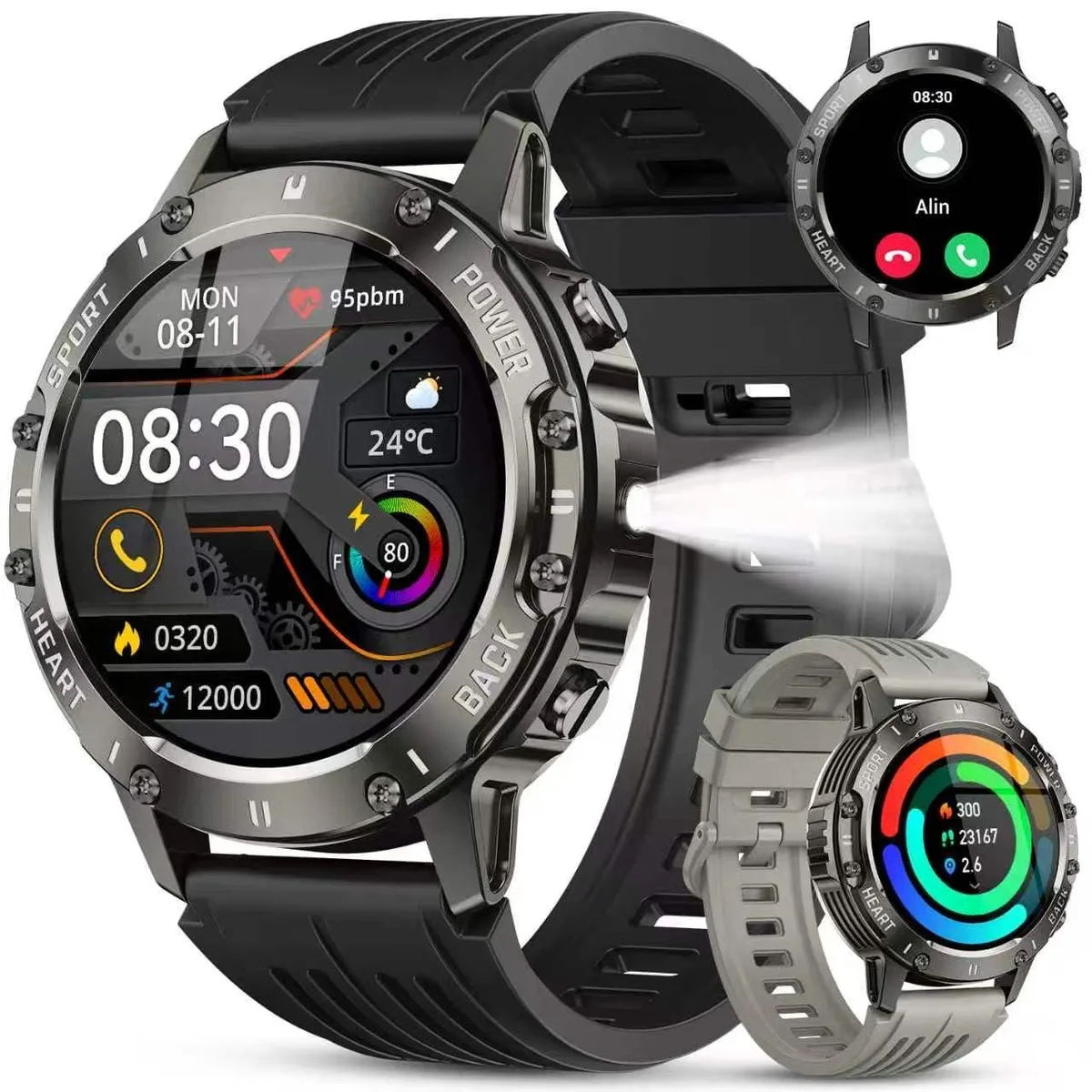  Oiviato S81 Smart Watch Black 1.39" IP68 120+ Modes SpO2 Bluetooth Calling — product photo