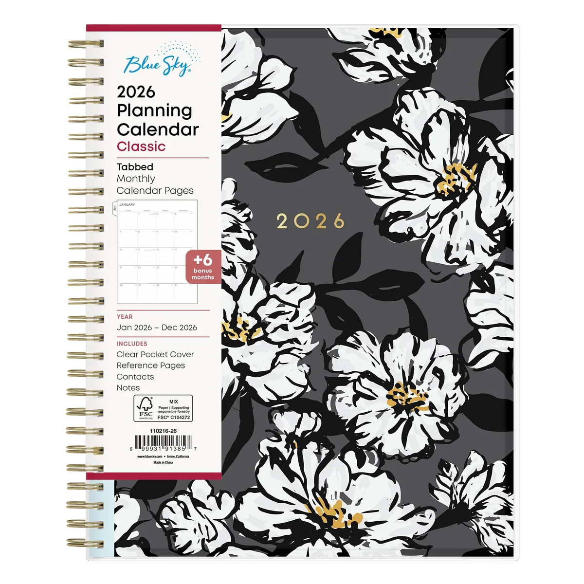 Blue Sky The Color of Imagination, LLC Blue Sky The Color of Imagination, LLC 2026 Monthly Planner Baccara Dark 8" x 10" 110216 — product photo