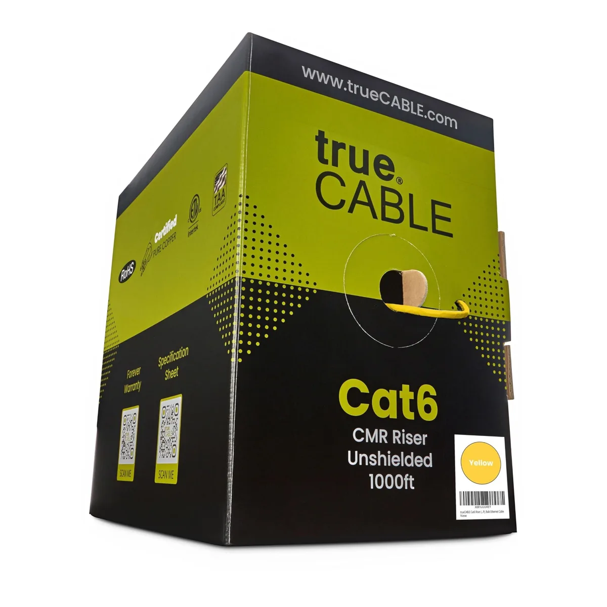 Avantalk Avantalk 2 in 1 accessory Cat6 riser 23AWG 1000ft yellow — product photo