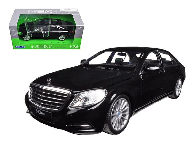 Welly Diecast Welly Diecast Mercedes Benz S Class Sunroof Black NEX Models 1/24 Diecast Model Car — product photo