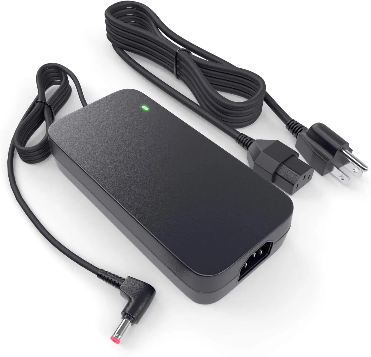 Black rectangular AC adapter with 12ft power cord