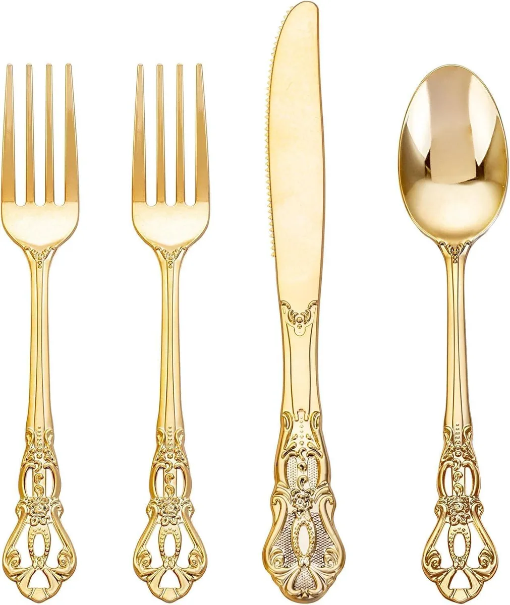 Seven-piece black stainless steel cutlery set with plastic handles