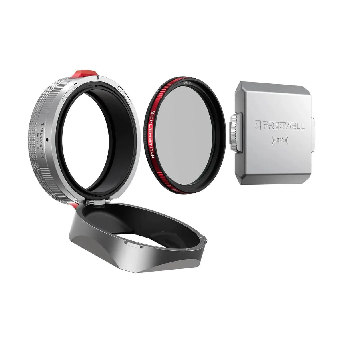 FREEWELL FREEWELL Real Lens Hood 49mm CPL/Black Mist 1/4 Silver camera accessory — product photo