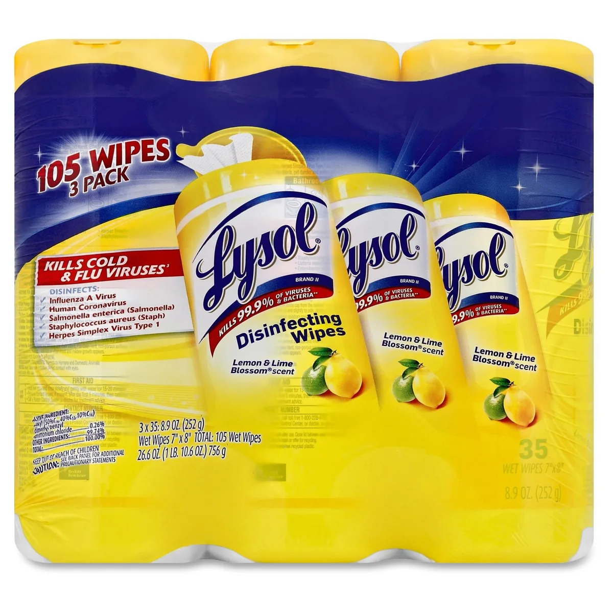 Reckitt Benckiser Reckitt Benckiser 82159 Lysol Disinfecting Wipes 105 ct cleaning — product photo
