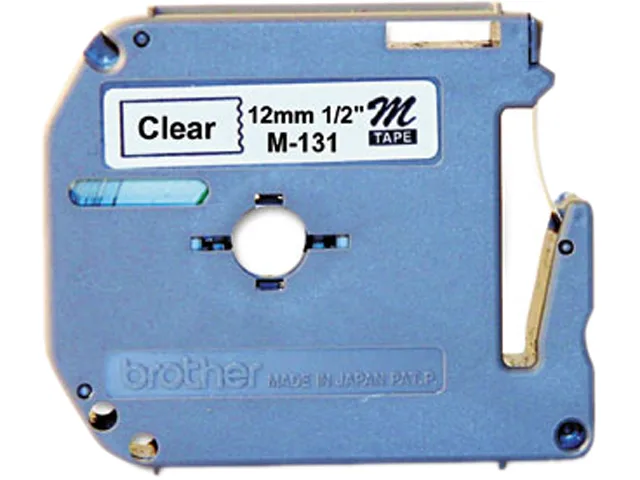 Brother Brother M131 12mm Black on Clear Non-Laminated Tape 26.2ft pos accessory — product photo
