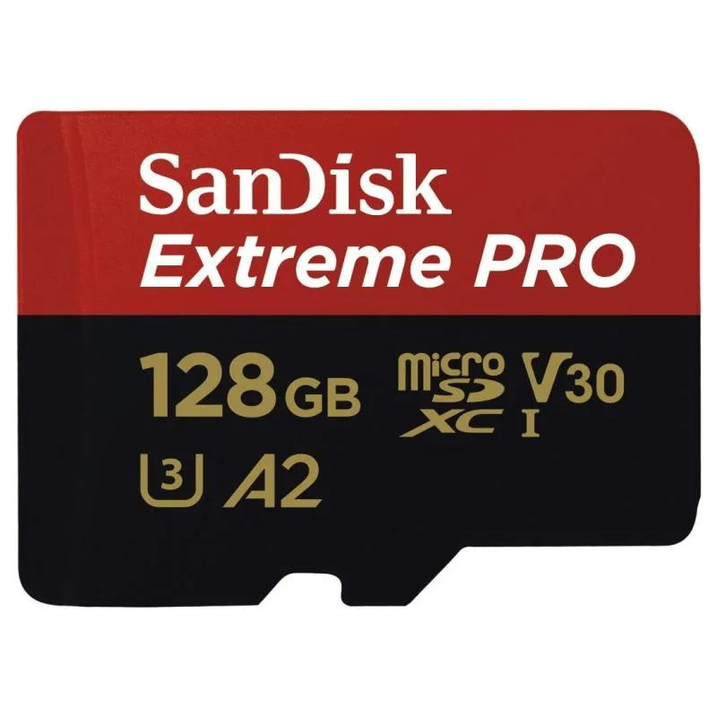 SanDisk SanDisk Extreme Pro 128GB microSDXC V30 A2 UHS-I U3 with Adapter — product photo