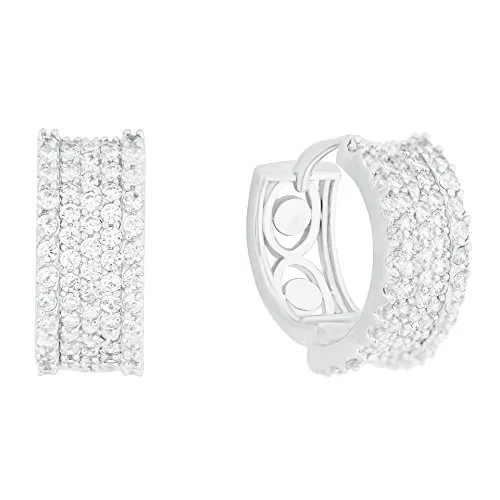 ORROUS &amp; CO ORROUS &amp; CO 18k Gold Plated Cubic Zirconia Hoop Earrings White Gold — product photo