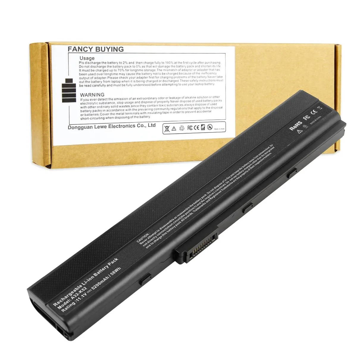 ALSEYE ALSEYE s70-NXM1B2200Z 2 in 1 accessory 6-cell 5200mAh 11.1V Li-ion — product photo
