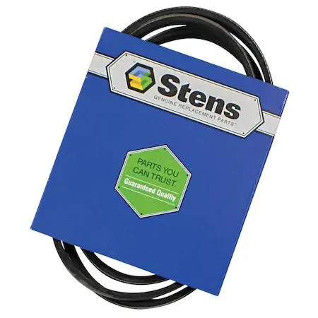 Black rubber V-belt looped flat on a light background