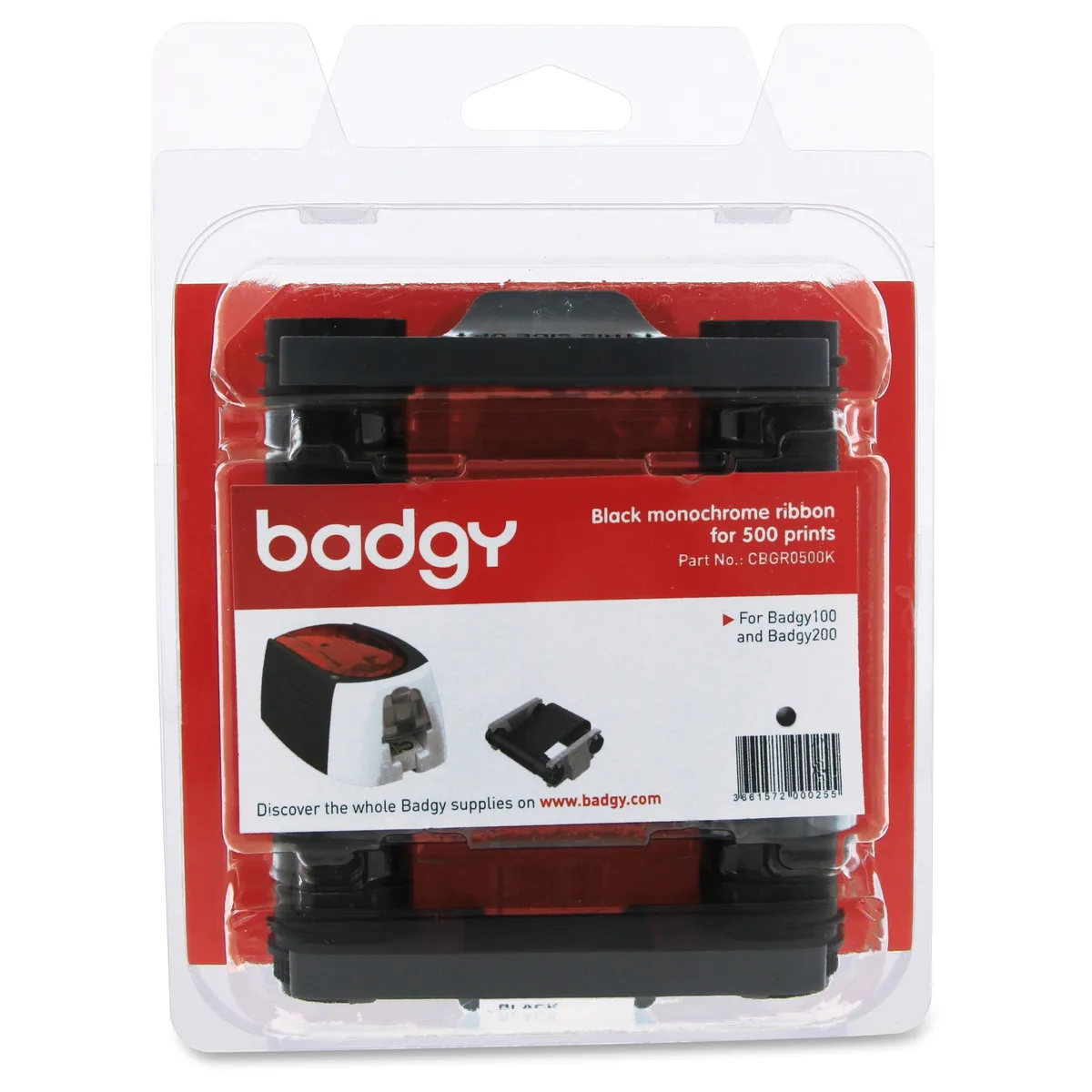 Evolis, Inc Evolis, Inc CBGR0500K printer ribbon for Badgy100 and Badgy200 black 500 prints — product photo