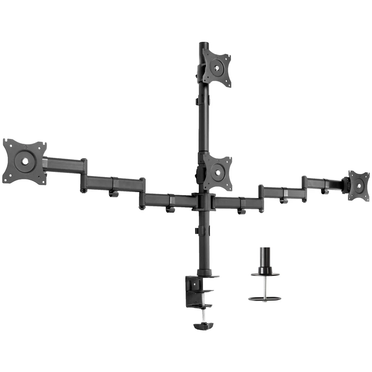 VIVO VIVO Quad Monitor Desk Mount 3+1 24" 32" pole 52.3" span — product photo