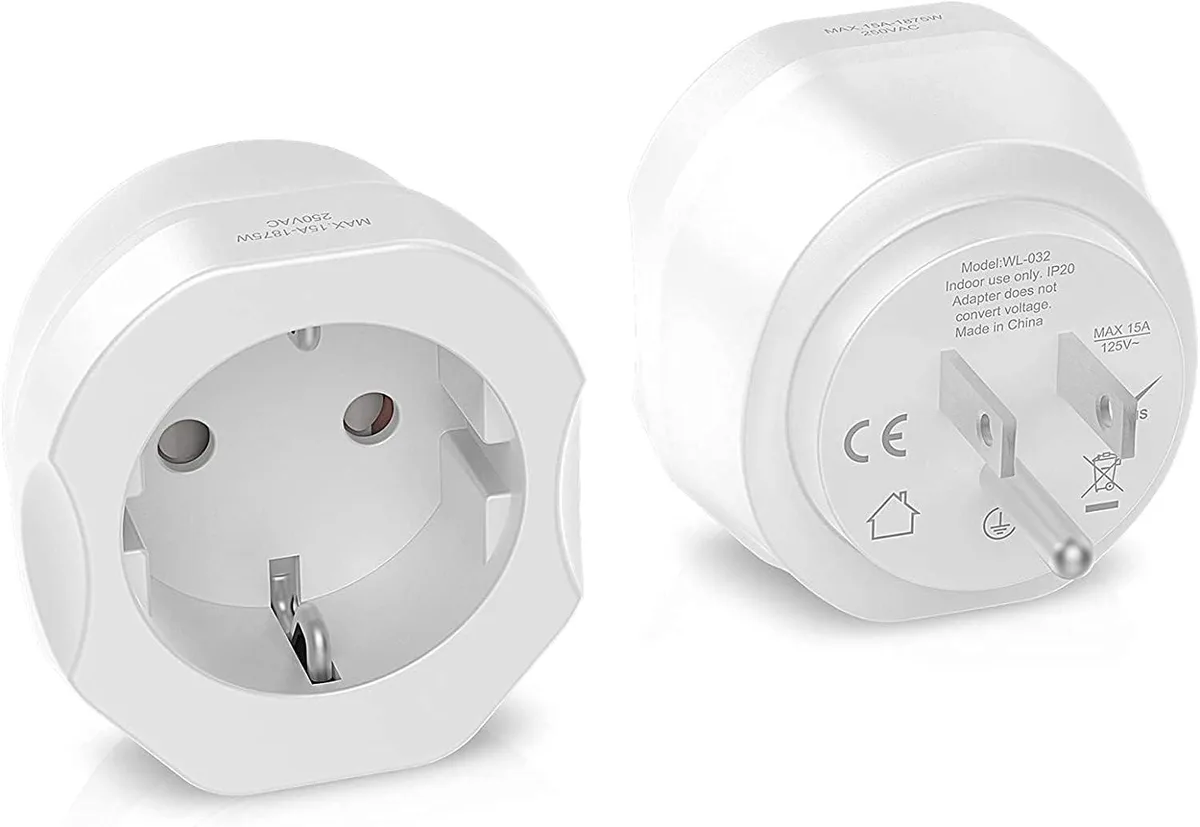  VINTAR VAF-001 EU to US Plug Adapter 1 Pack — product photo