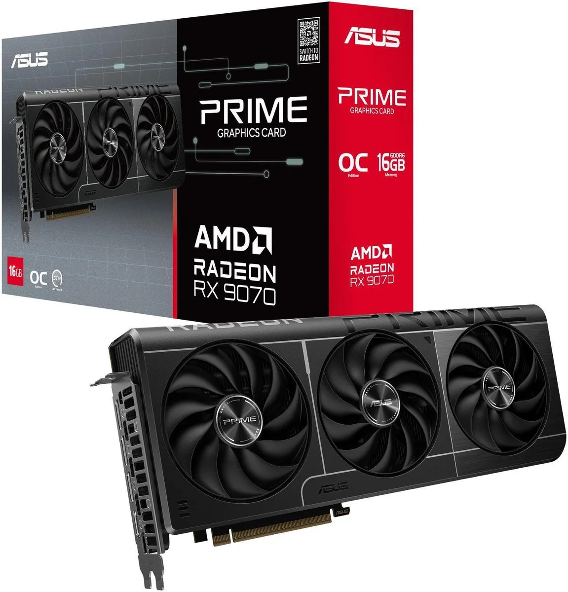ASUS ASUS PRIME Radeon RX 9070 16GB graphics card PRIME-RX9070-O16G — product photo