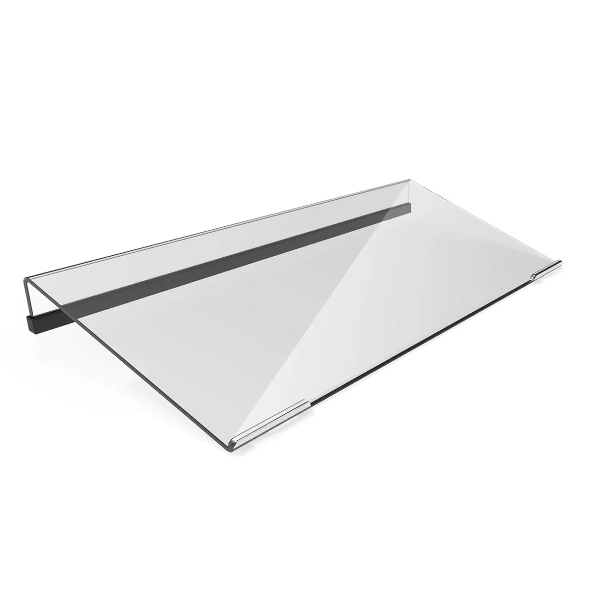 Clear acrylic keyboard stand with black silicone base, 11.8 by 5.1 by 1.3 inches